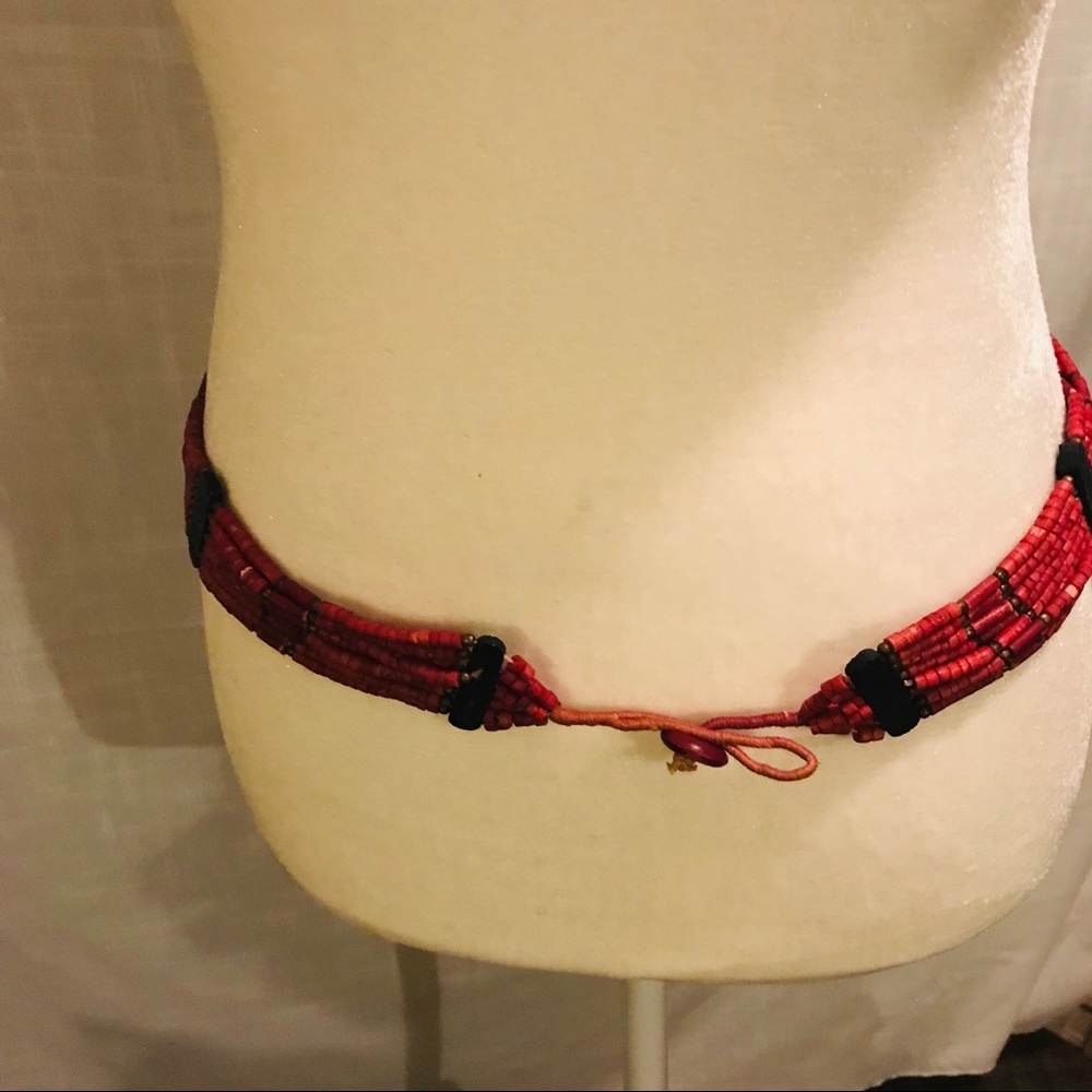 Vintage glass bead belt - Picture 3 of 3